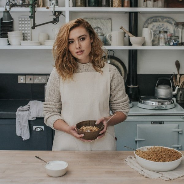 At the table:  Autumnal apple, pear and hazelnut spiced crumble