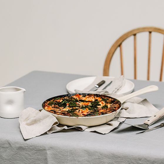 At the table:  Butternut squash, spinach and bacon frittata